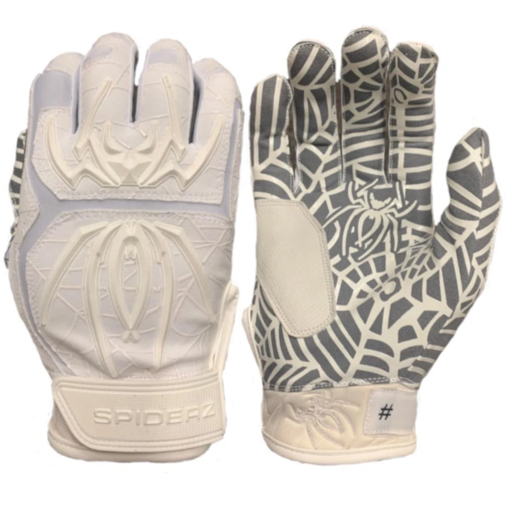2023 Spiderz HYBRID Batting Gloves: White/White 1 2023 Spiderz HYBRID Batting Gloves: White/White