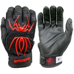 2022 Spiderz ENDITE Batting Gloves: Black And Red