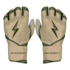 Bruce Bolt Premium Pro Military Series Long Cuff Batting Gloves: Beige