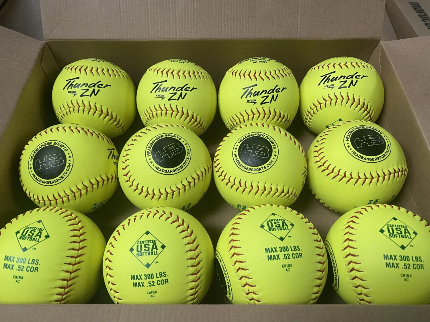 Dudley Thunder ZN HYCON 12" USA/ASA Slowpitch Softballs (DOZEN): 4A068Y 2 Dudley Thunder ZN HYCON 12" USA/ASA Slowpitch Softballs (DOZEN): 4A068Y - Image 2