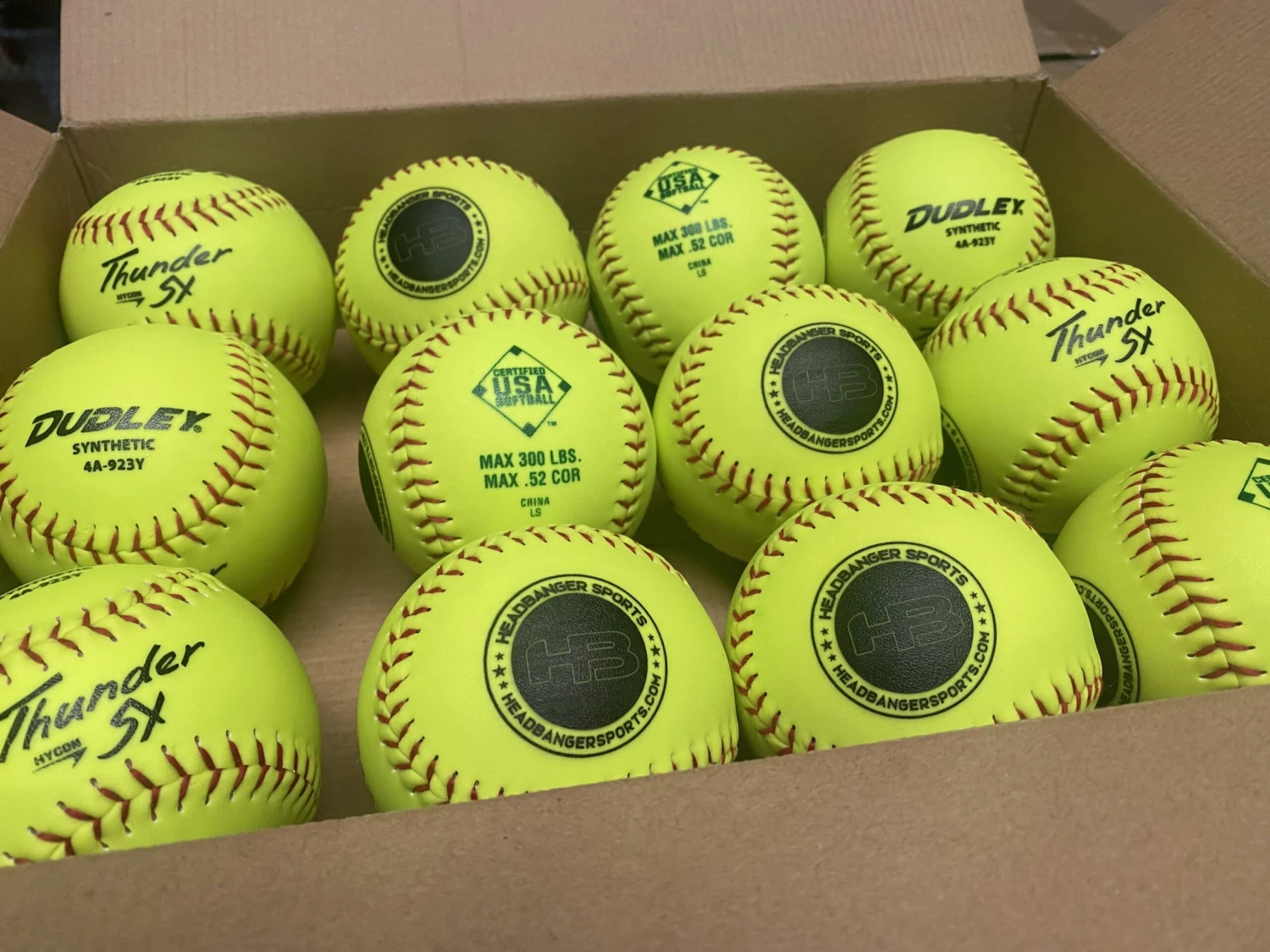 Dudley Thunder SY HYCON 11" USA/ASA Synthetic Slowpitch Softballs (DOZEN): 4A923Y 2 Dudley Thunder SY HYCON 11" USA/ASA Synthetic Slowpitch Softballs (DOZEN): 4A923Y - Image 2