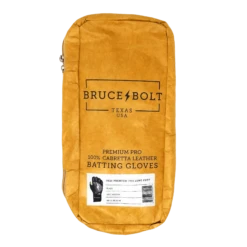 Bruce Bolt PREMIUM PRO Long Cuff Batting Gloves: Black -Baseball Gear Store LC BLKG BAG
