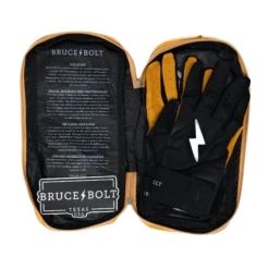 Bruce Bolt PREMIUM PRO Long Cuff Batting Gloves: Black -Baseball Gear Store LC BLKG BAG2