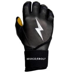Bruce Bolt PREMIUM PRO Long Cuff Batting Gloves: Black -Baseball Gear Store LC BLKG RIGHT