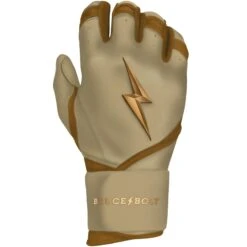 Bruce Bolt PREMIUM PRO Gold Series Batting Gloves: Long Cuff -Baseball Gear Store LC GLD RIGHT
