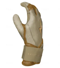Bruce Bolt PREMIUM PRO Gold Series Batting Gloves: Long Cuff -Baseball Gear Store LC GLD SIDE scaled