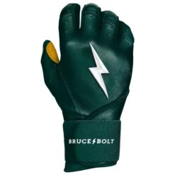 Bruce Bolt PREMIUM PRO Long Cuff Batting Gloves: Green -Baseball Gear Store LC GRNG RIGHT