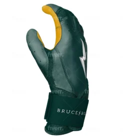 Bruce Bolt PREMIUM PRO Long Cuff Batting Gloves: Green -Baseball Gear Store LC GRNG SIDE scaled