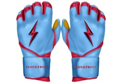 Bruce Bolt PREMIUM PRO BADER Series Long Cuff Batting Gloves: Baby Blue
