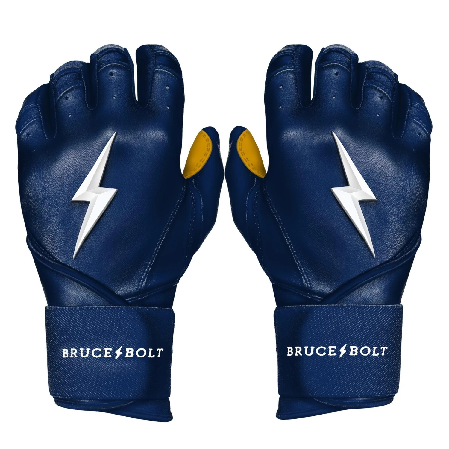 Bruce Bolt PREMIUM PRO Long Cuff Batting Gloves: Navy 1 Bruce Bolt PREMIUM PRO Long Cuff Batting Gloves: Navy