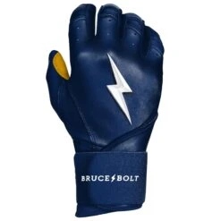 Bruce Bolt PREMIUM PRO Long Cuff Batting Gloves: Navy 10 Bruce Bolt PREMIUM PRO Long Cuff Batting Gloves: Navy -Baseball Gear Store LC NVYG RIGHT