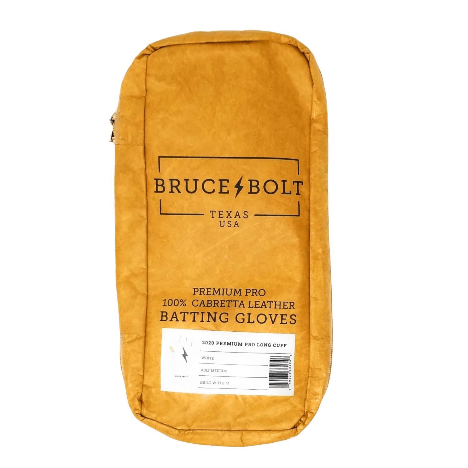 Bruce Bolt PREMIUM PRO Long Cuff Batting Gloves: White 3 Bruce Bolt PREMIUM PRO Long Cuff Batting Gloves: White - Image 3