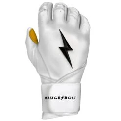 Bruce Bolt PREMIUM PRO Long Cuff Batting Gloves: White 15 Bruce Bolt PREMIUM PRO Long Cuff Batting Gloves: White -Baseball Gear Store LC WHTG RIGHT