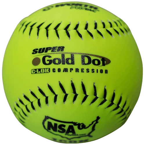 Worth 12" Super Gold Dot NSA Slowpitch Softballs 44/400 (Dozen): NI12SY 1 Worth 12" Super Gold Dot NSA Slowpitch Softballs 44/400 (Dozen): NI12SY