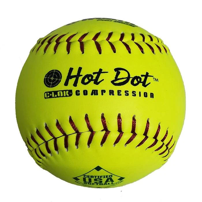 Worth 12" ASA Hot Dot Slowpitch Softballs (Dozen): AHD12CY 1 Worth 12" ASA Hot Dot Slowpitch Softballs (Dozen): AHD12CY