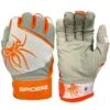 2022 Spiderz PRO Model Batting Gloves: White/Orange