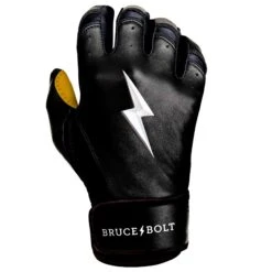 Bruce Bolt PREMIUM PRO Short Cuff Batting Gloves: Black -Baseball Gear Store SC BLKG RIGHT