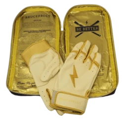 Bruce Bolt PREMIUM PRO Gold Series Batting Gloves: Short Cuff 10 Bruce Bolt PREMIUM PRO Gold Series Batting Gloves: Short Cuff -Baseball Gear Store SC GLD BAG2