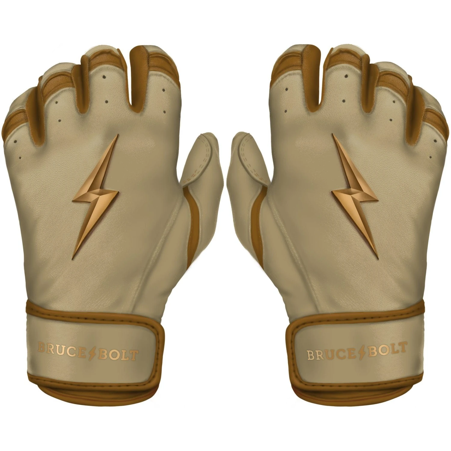 Bruce Bolt PREMIUM PRO Gold Series Batting Gloves: Short Cuff 1 Bruce Bolt PREMIUM PRO Gold Series Batting Gloves: Short Cuff