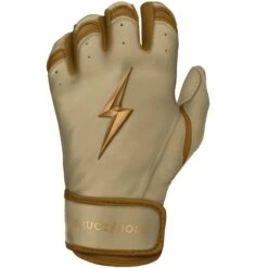 Bruce Bolt PREMIUM PRO Gold Series Batting Gloves: Short Cuff 12 Bruce Bolt PREMIUM PRO Gold Series Batting Gloves: Short Cuff -Baseball Gear Store SC GLD LEFT