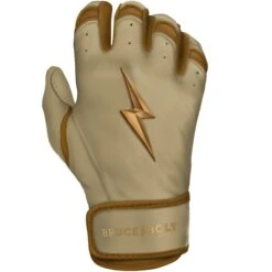 Bruce Bolt PREMIUM PRO Gold Series Batting Gloves: Short Cuff 14 Bruce Bolt PREMIUM PRO Gold Series Batting Gloves: Short Cuff -Baseball Gear Store SC GLD RIGHT