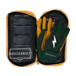 Bruce Bolt PREMIUM PRO Short Cuff Batting Gloves: GREEN 14 Bruce Bolt PREMIUM PRO Short Cuff Batting Gloves: GREEN -Baseball Gear Store SC GRNG BAG2