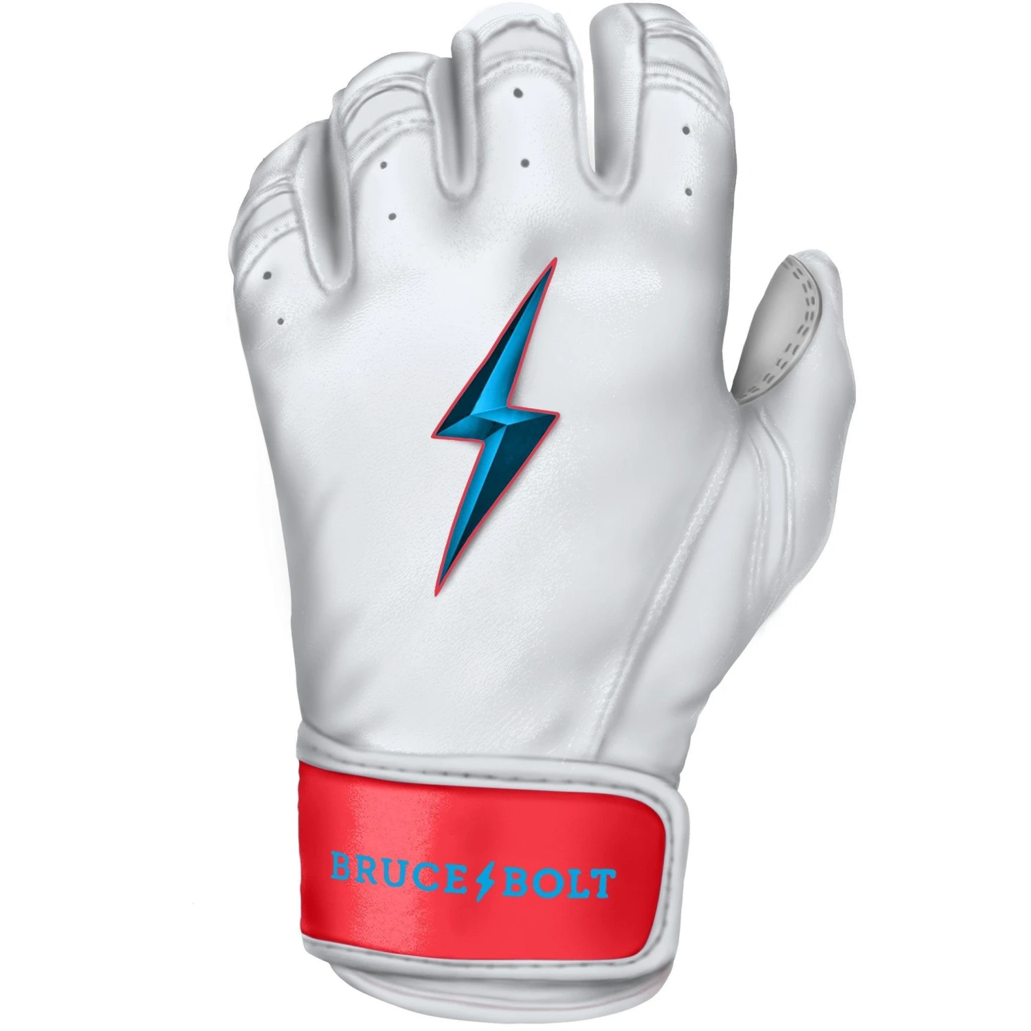 Bruce Bolt PREMIUM PRO BRINSON Series Short Cuff Batting Gloves: White 2 Bruce Bolt PREMIUM PRO BRINSON Series Short Cuff Batting Gloves: White - Image 2