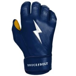 Bruce Bolt PREMIUM PRO Short Cuff Batting Gloves: Navy 19 Bruce Bolt PREMIUM PRO Short Cuff Batting Gloves: Navy -Baseball Gear Store SC NVYG RIGHT