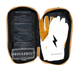 Bruce Bolt PREMIUM PRO Short Cuff Batting Gloves: White 14 Bruce Bolt PREMIUM PRO Short Cuff Batting Gloves: White -Baseball Gear Store SC WHTG BAG2