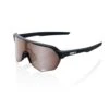 100% S2 Sunglasses Soft Tact Black - HiPER Crimson Silver Mirror Lens