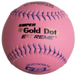 Worth Pink 12" GSL Super Gold Dot Extreme 40/325 Slowpitch Softballs (Dozen): WUC12CPXTG
