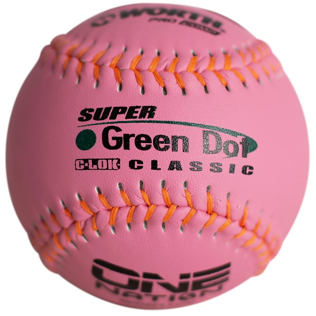 Worth Pink 11" One Nation Super Gold Dot Extreme 40/325 Slowpitch Softballs (One Dozen): WON11CP 1 Worth Pink 11" One Nation Super Gold Dot Extreme 40/325 Slowpitch Softballs (One Dozen): WON11CP