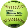 Worth 11" Super Green Dot WSL Slowpitch Softballs 47/400 (Dozen): YS11WSLC