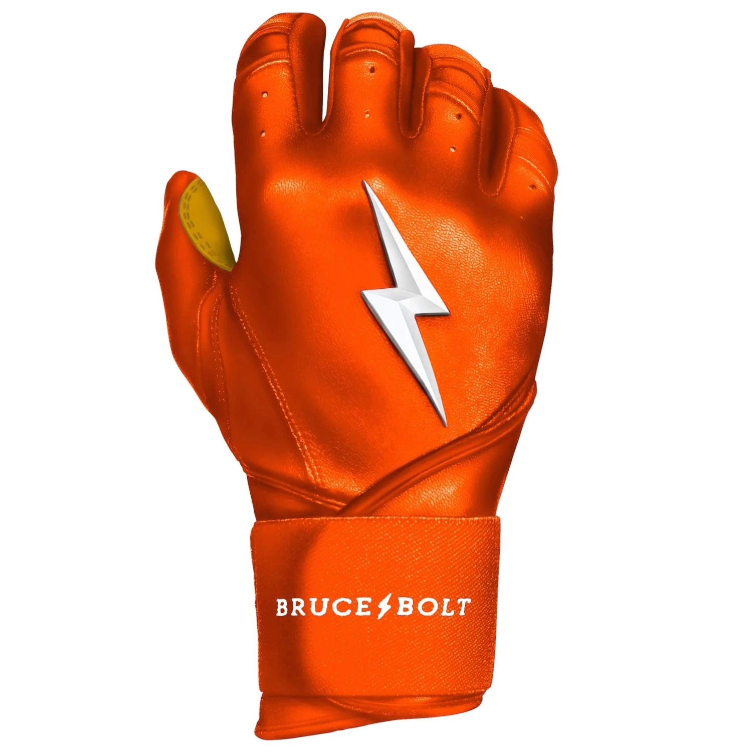 Bruce Bolt PREMIUM PRO Long Cuff Batting Gloves: Orange 2 Bruce Bolt PREMIUM PRO Long Cuff Batting Gloves: Orange - Image 2
