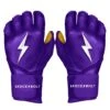 Bruce Bolt PREMIUM PRO Long Cuff Batting Gloves: Purple