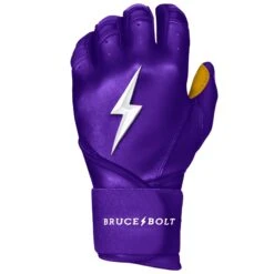 Bruce Bolt PREMIUM PRO Long Cuff Batting Gloves: Purple -Baseball Gear Store premium pro long cuff batting gloves purple brucebolt 452803