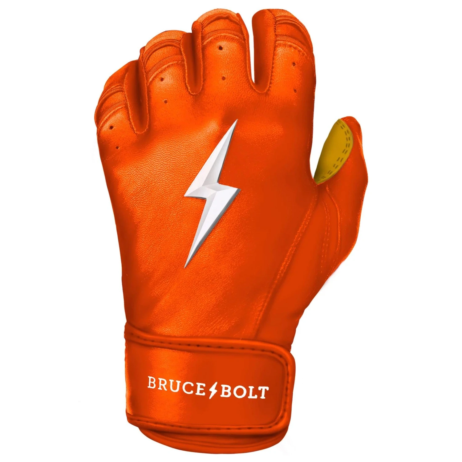 Bruce Bolt PREMIUM PRO Short Cuff Batting Gloves: Orange 3 Bruce Bolt PREMIUM PRO Short Cuff Batting Gloves: Orange - Image 3